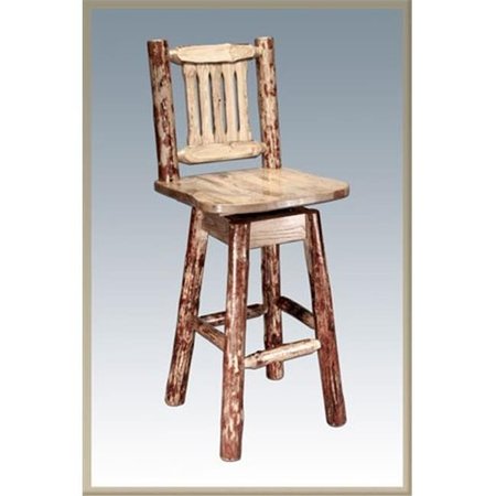 MONTANA WOODWORKS Montana Woodworks MWGCBSWSNR Glacier Country Barstool with Back & Swivel MWGCBSWSNR